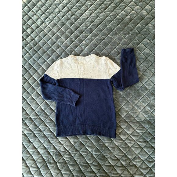 Lands End girls blue  white Fair Isle Nordic knit sweater size m 8 100% cotton - Picture 5 of 5